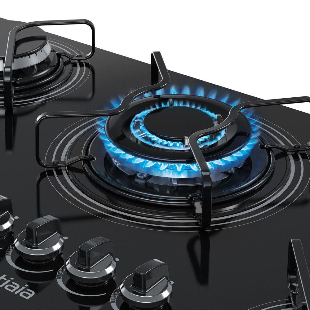 Cooktop Itatiaia 5 Bocas Vidro Preto Tripla Chama Bivolt 3700000019