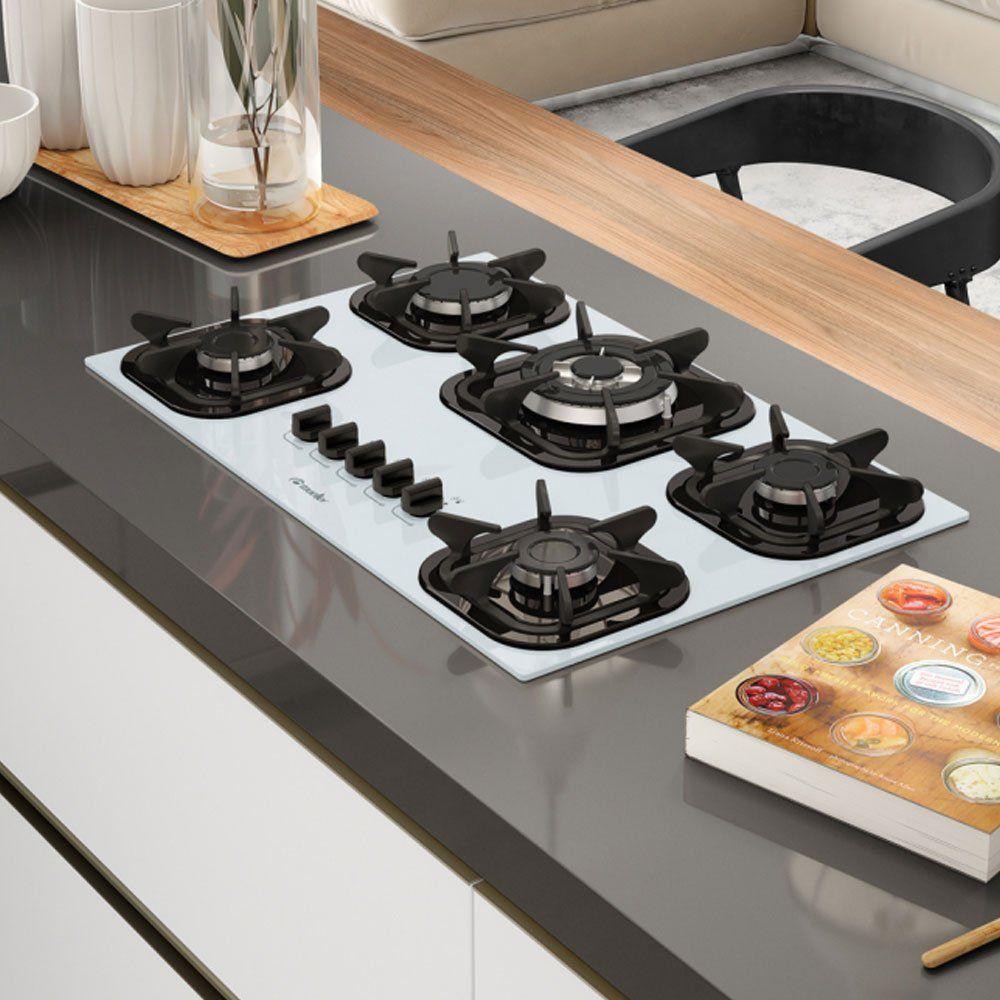 Cooktop Mueller 5 Bocas Tripla Chama Vidro Mueller fogões Cooktop