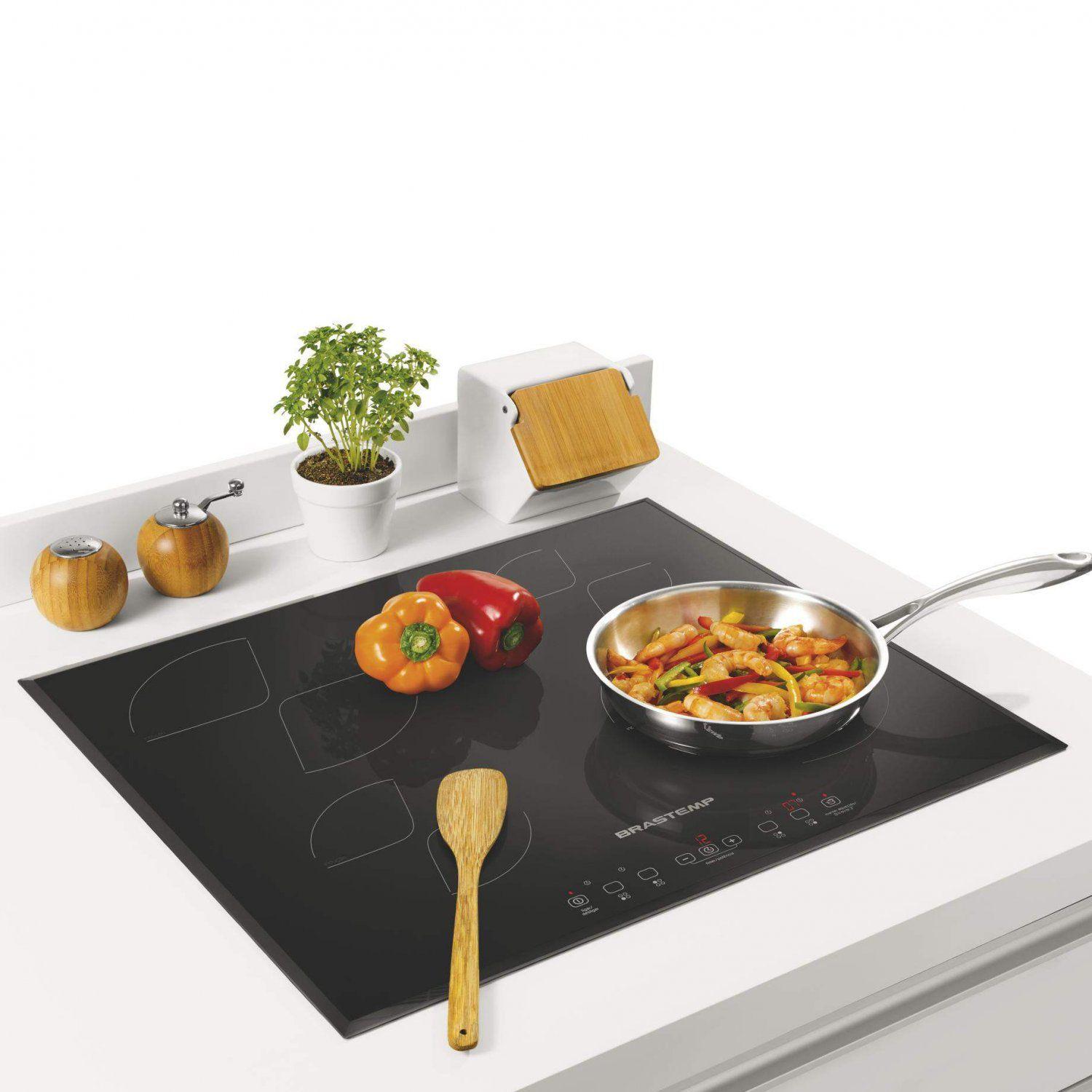 Cooktop por Indução 4 Bocas com Timer Brastemp 220V Preto Cooktop 4