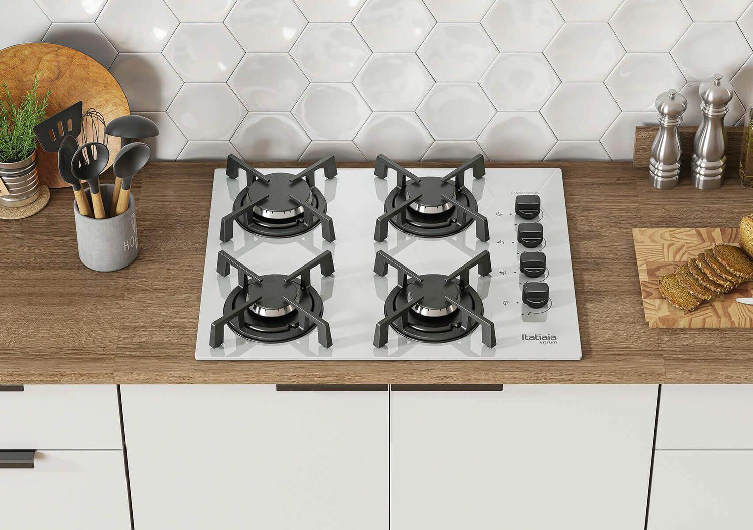 Cooktop Vitrum 4 Bocas Branco Itatiaia Cooktop 4 Bocas Magazine Luiza
