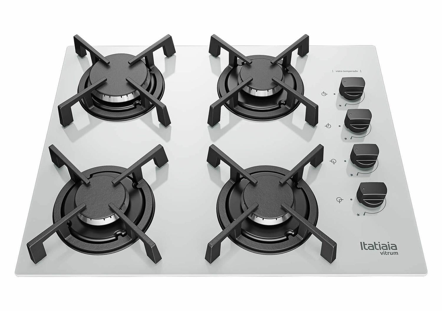 Cooktop Vitrum 4 Bocas Branco Itatiaia Cooktop 4 Bocas Magazine