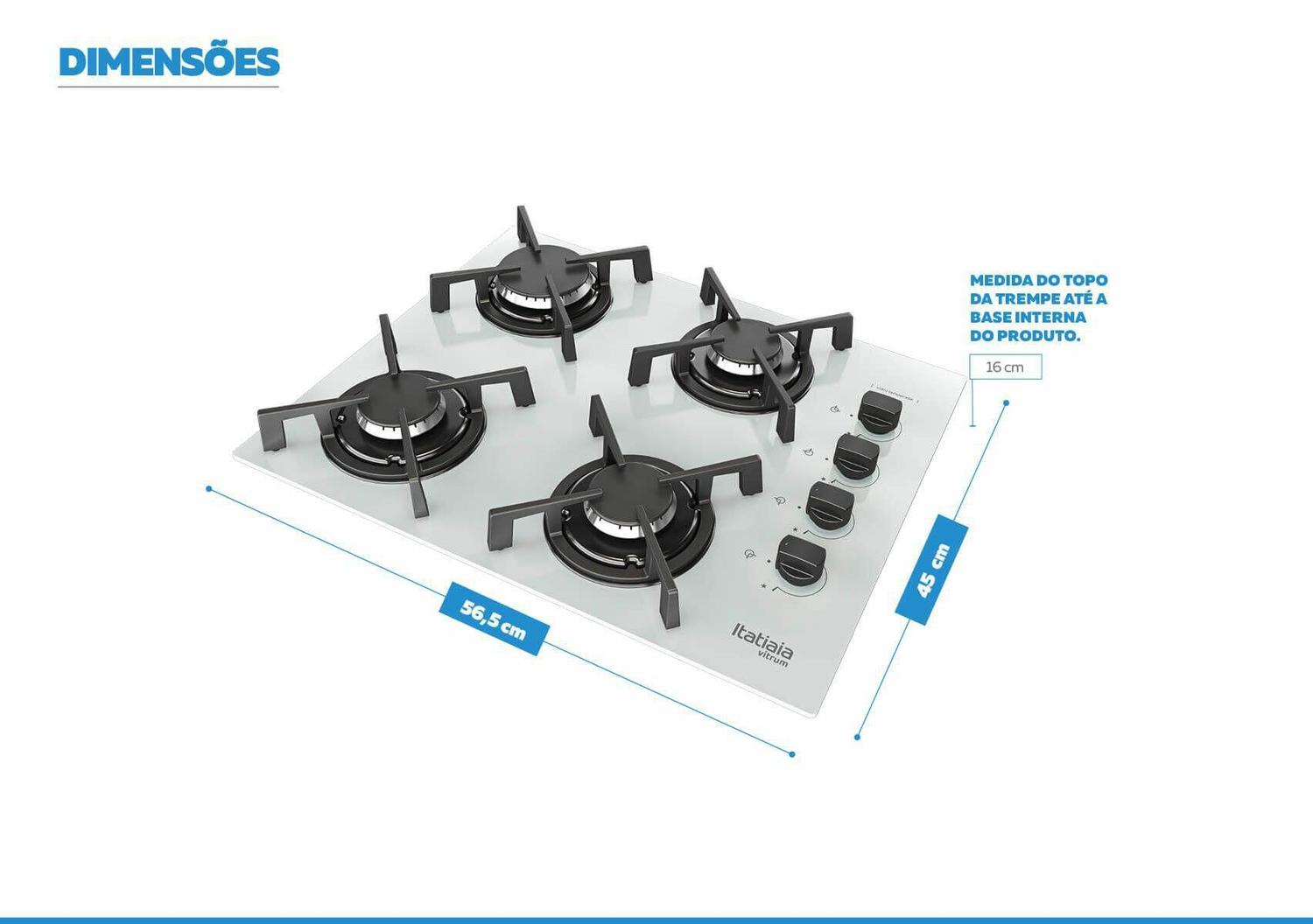 Cooktop Vitrum 4 Bocas Branco Itatiaia Cooktop 4 Bocas Magazine Luiza