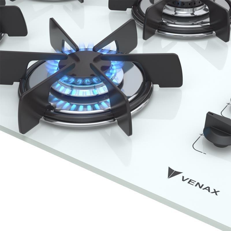 Cooktop volare 4 q branco gas glp Venax Cooktop 4 Bocas Magazine Luiza