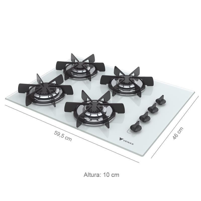 Cooktop volare 4 q branco gas glp Venax Cooktop 4 Bocas Magazine Luiza