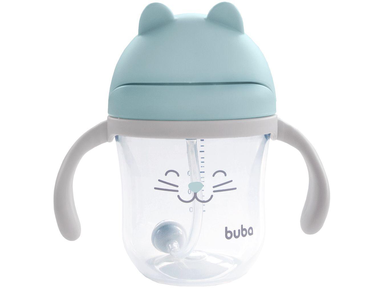 Copo Infantil com Canudo 220ml Buba Gatinho