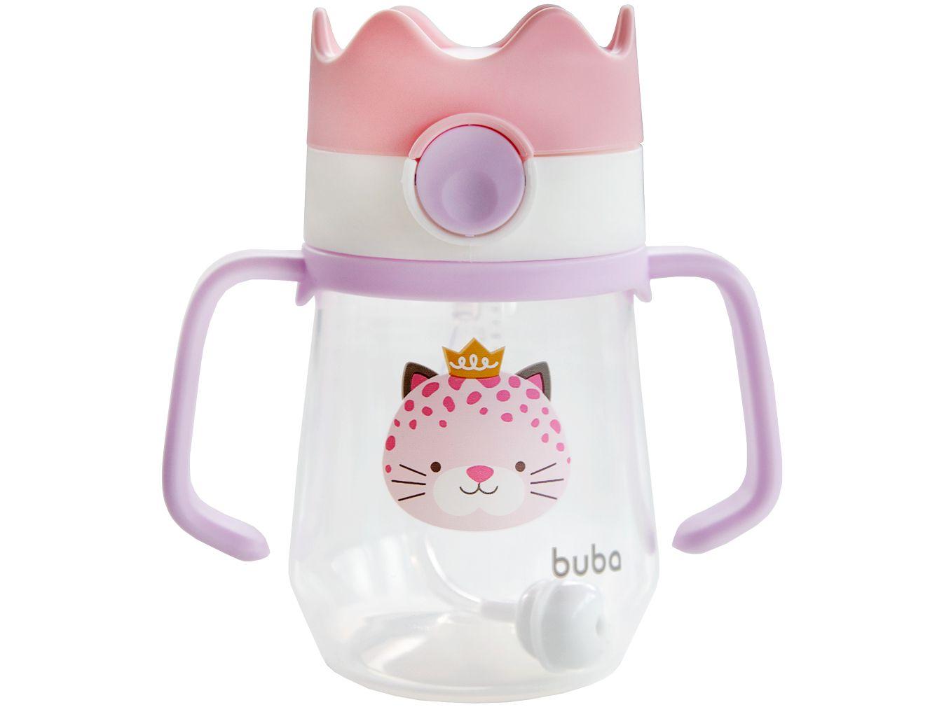 Copo Infantil com Canudo 240ml Buba Coroa Onça