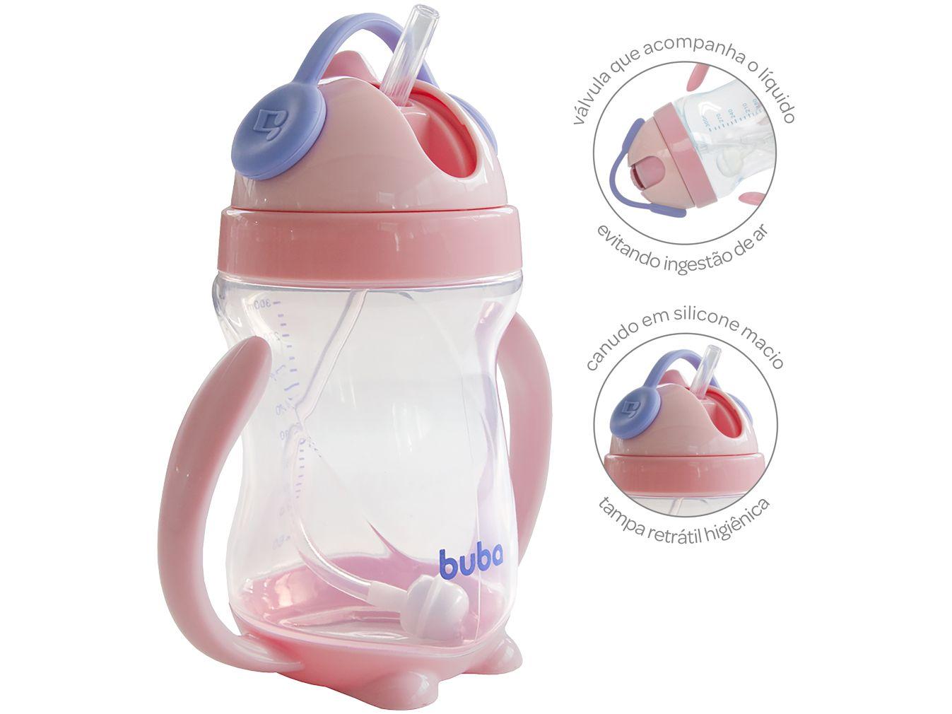 Copo Infantil com Canudo 300ml Buba com Dispositivo