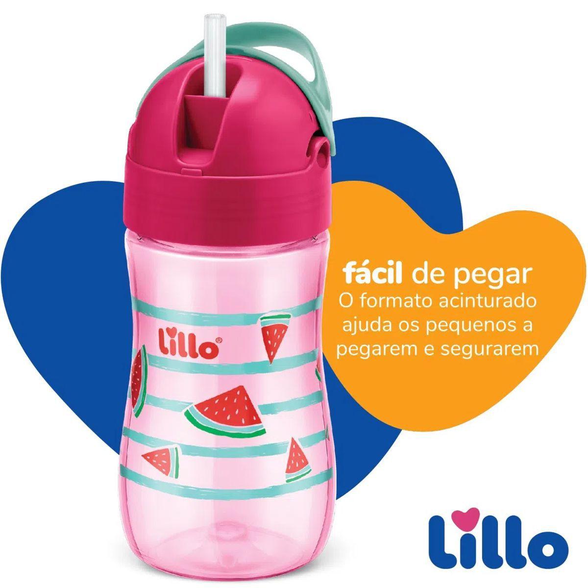 Copo Infantil com Canudo e Alças Antivazamento 300ml Canudo de Silicone ...