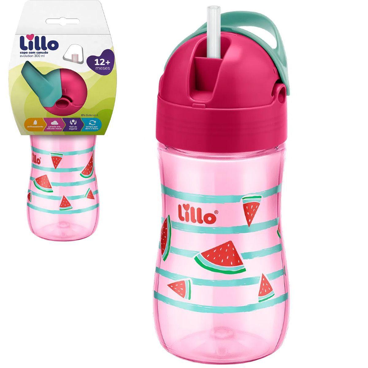 Copo Infantil com Canudo e Alças Antivazamento 300ml Canudo de Silicone ...