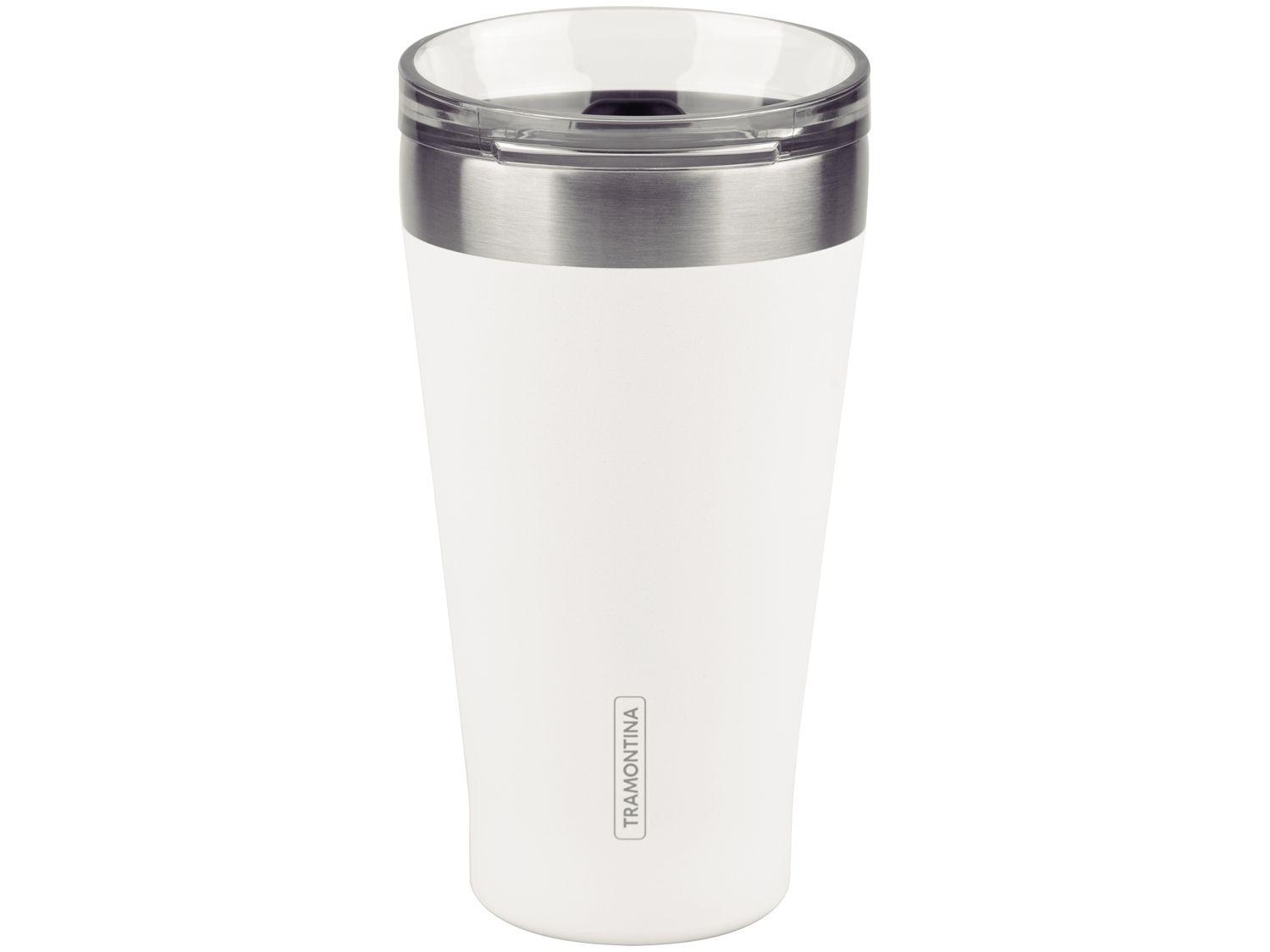 Copo Térmico Parede Dupla com Tampa Tramontina Exata 61646515 Branco 550ml