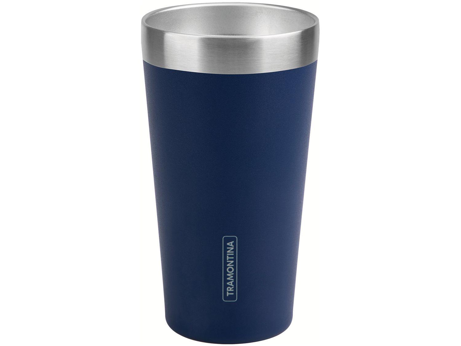 Copo Térmico Parede Dupla Tramontina Exata 61646420 Azul 420ml