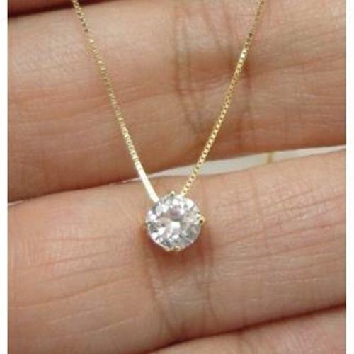 Corrente De Ouro 18k Feminina 40+ Pingente Ouro Ponto De Luz - RD ...