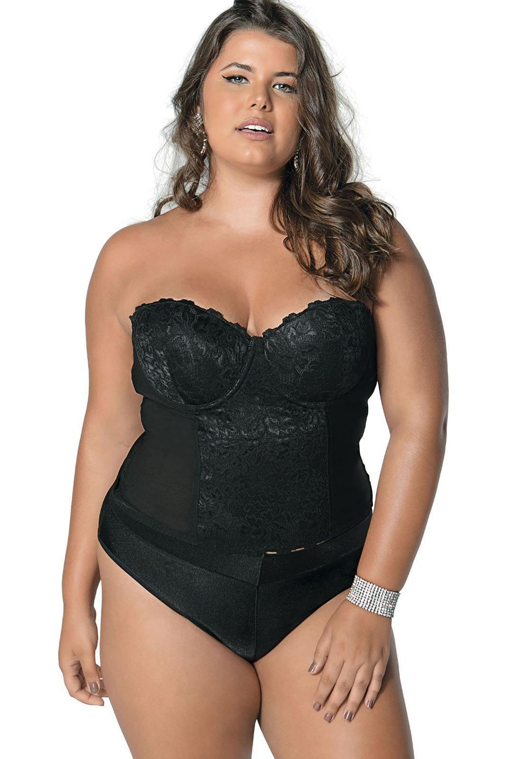 Corselete Cabaret DeMillus 43001 Preto - Espartilho - Magazine Luiza