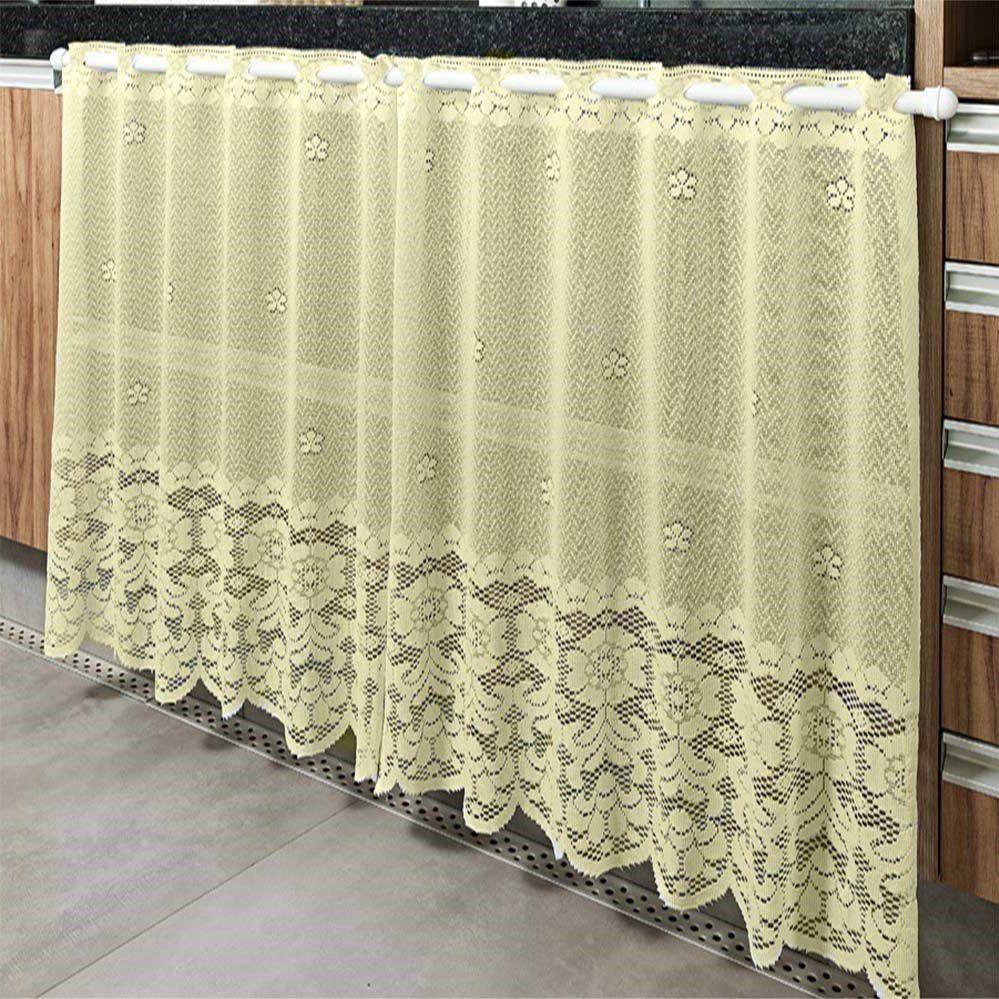 Cortina De Renda Pia Stilo 1,60m X 80cm Beija Flor 2pçs Cortina para Pia Magazine Luiza