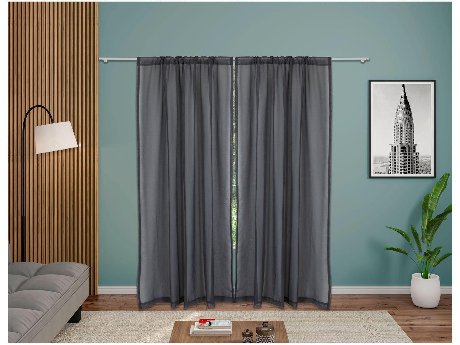 Cortina Lartex Voil Chumbo Lins 230x270cm