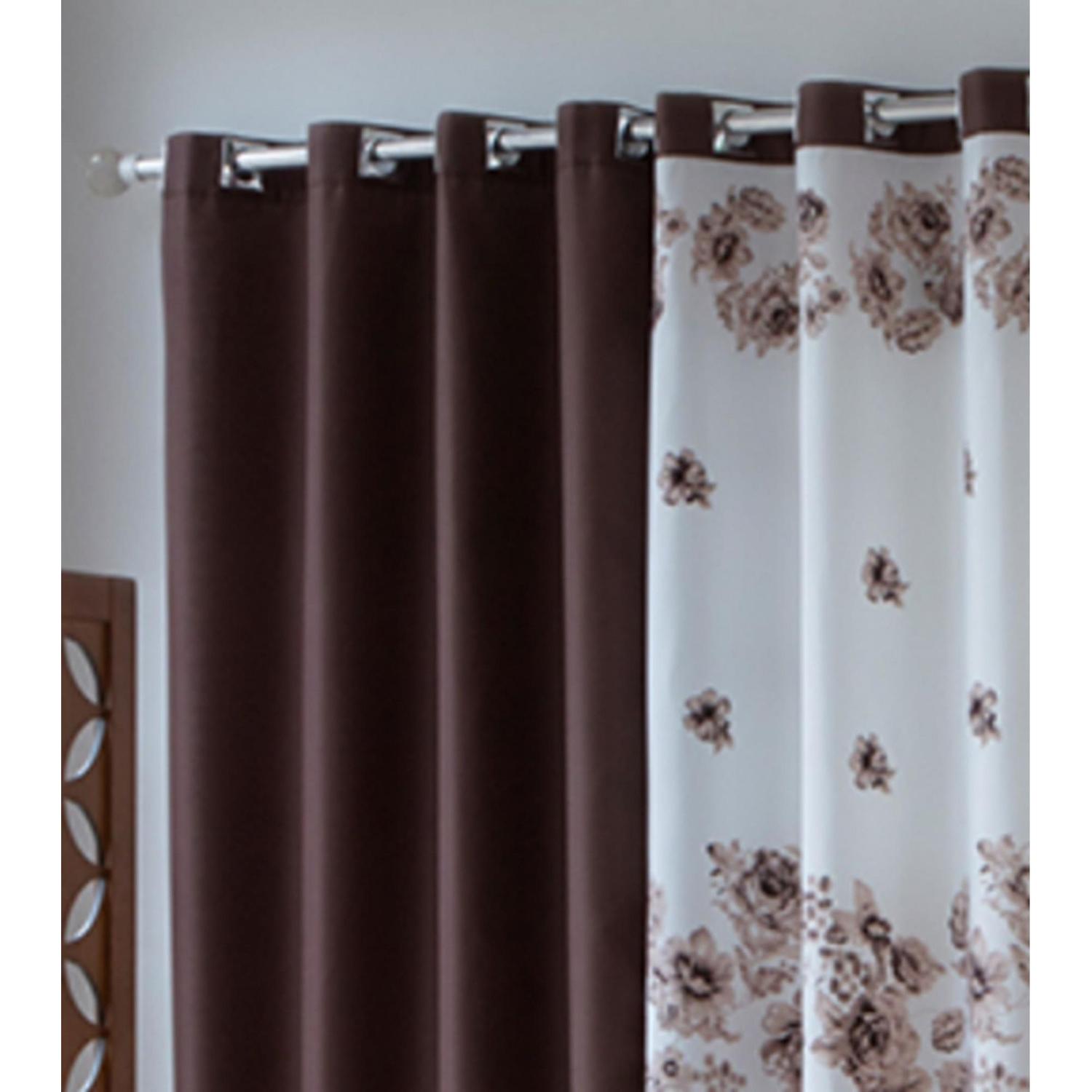 Cortina Para Sala Quarto Marrom Florida Horto Sultan - Cortinas