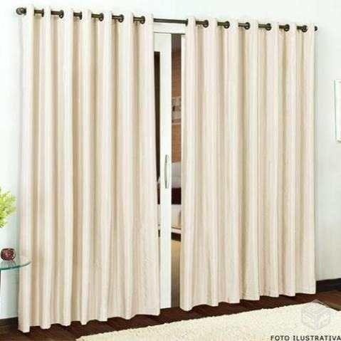 Cortina Para Sala Rustica Creme 3,00x2,50 Admirare - Cortina para