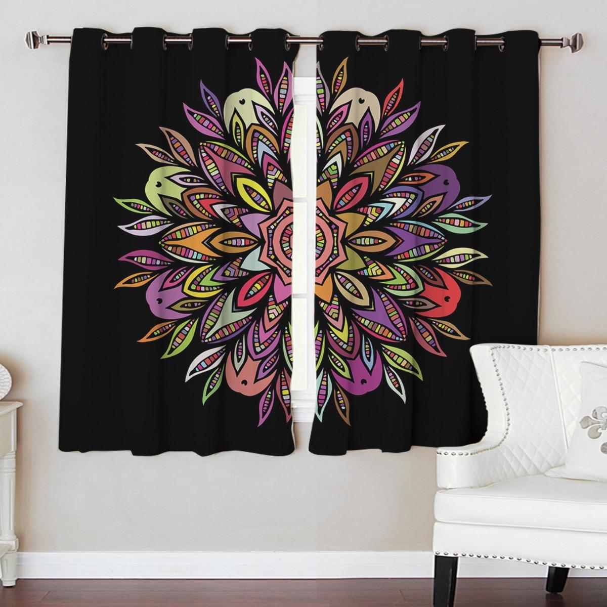 cortina synth 1 50x2 40cm mandala colorida 01 synth decor