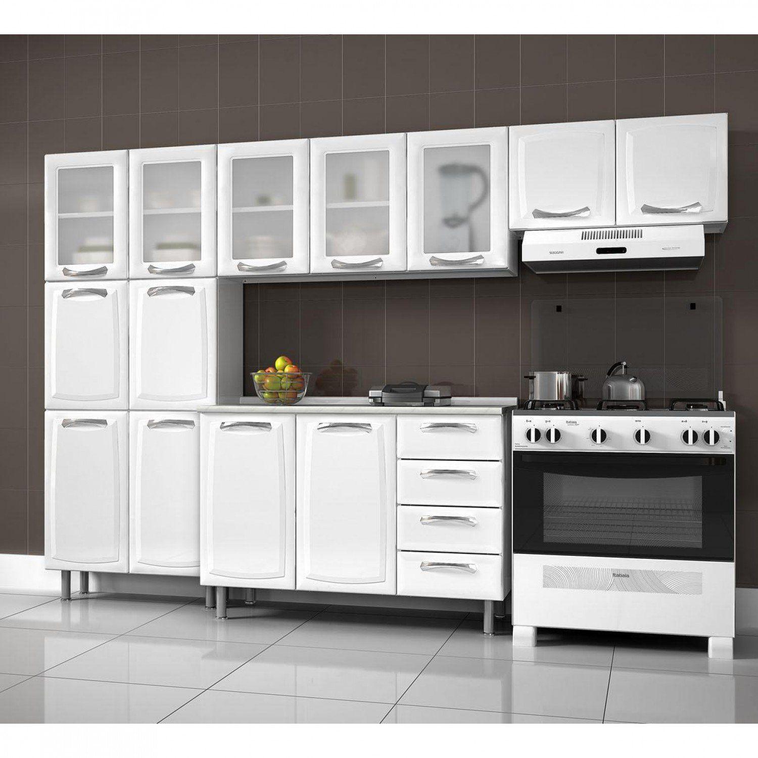 Cozinha Compacta 4 Peças com Balcão Premium Itatiaia Branco - Cozinhas