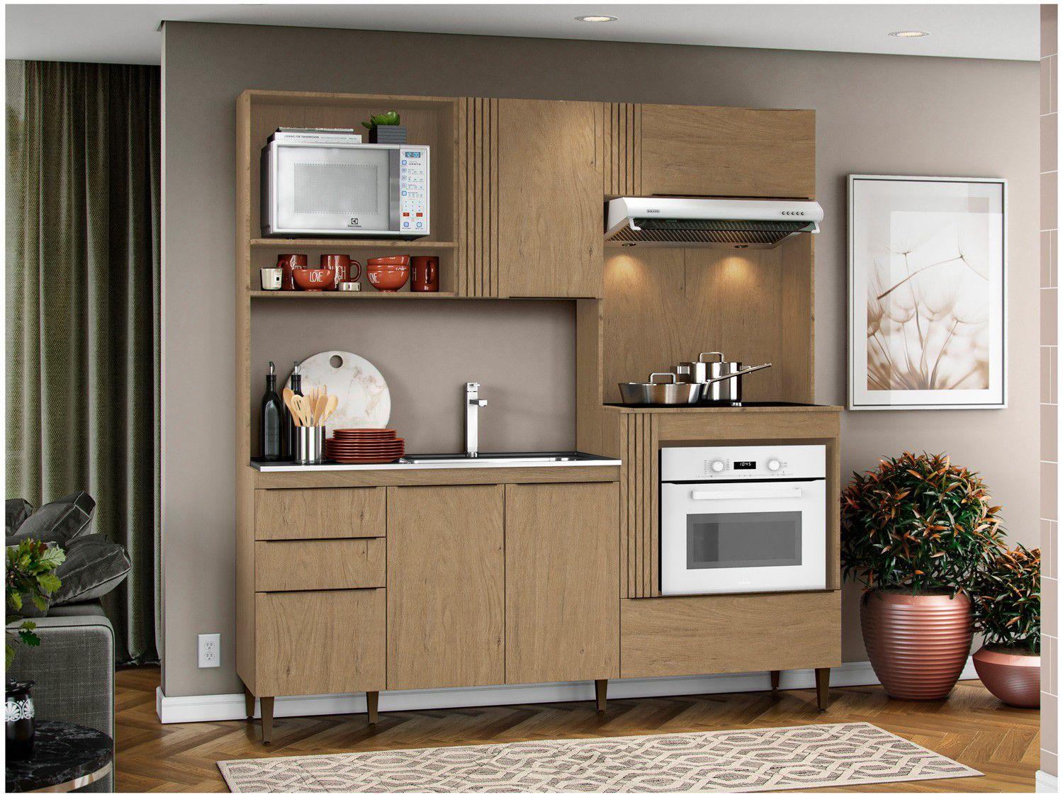 Cozinha Compacta Aramóveis Lara 5 Portas 3 Gavetas