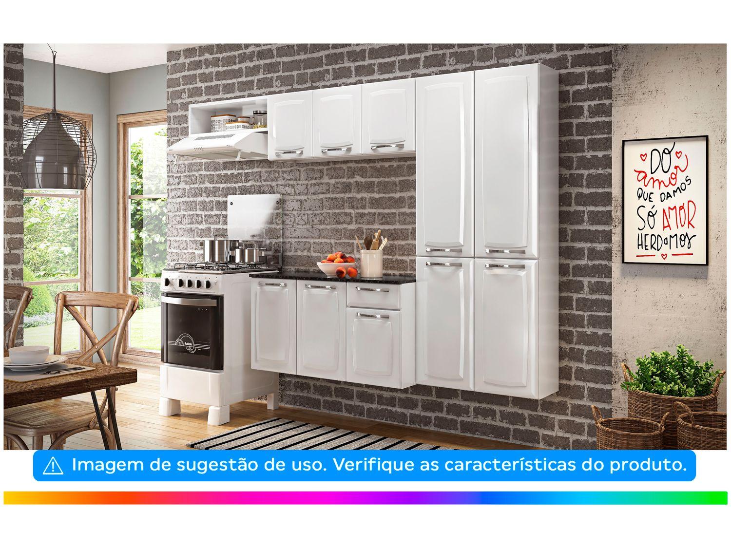 Cozinha Compacta Itatiaia Amanda Aço com Balcão 10 Portas 1 Gaveta