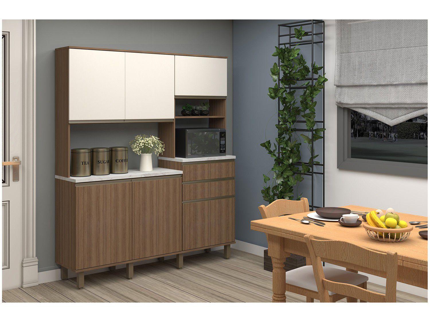 Cozinha Compacta Luciane Diana 6 Portas 2 Gavetas
