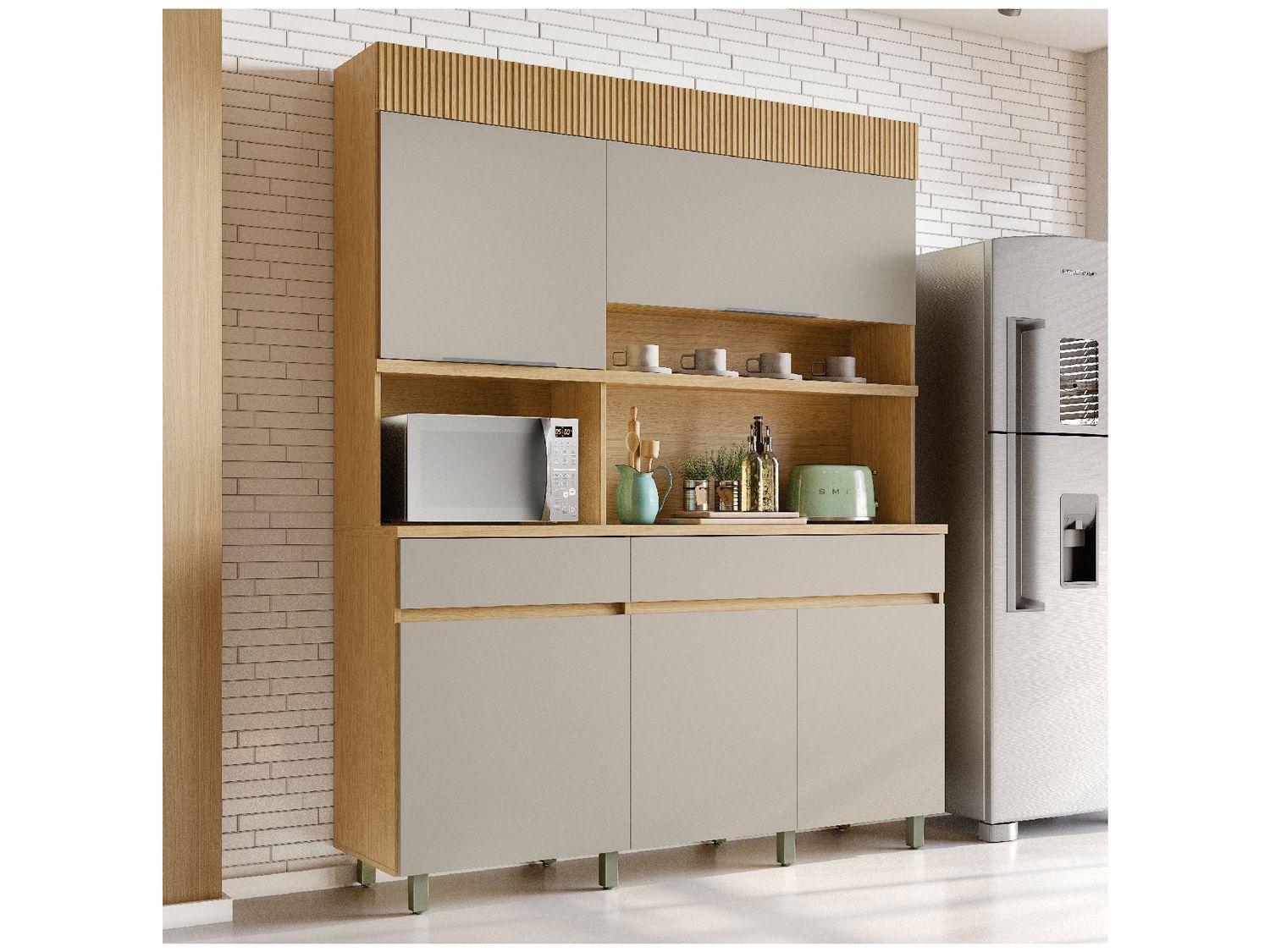 Cozinha Compacta Nesher Realeza com Balcão 100% MDF 5 Portas 2 Gavetas