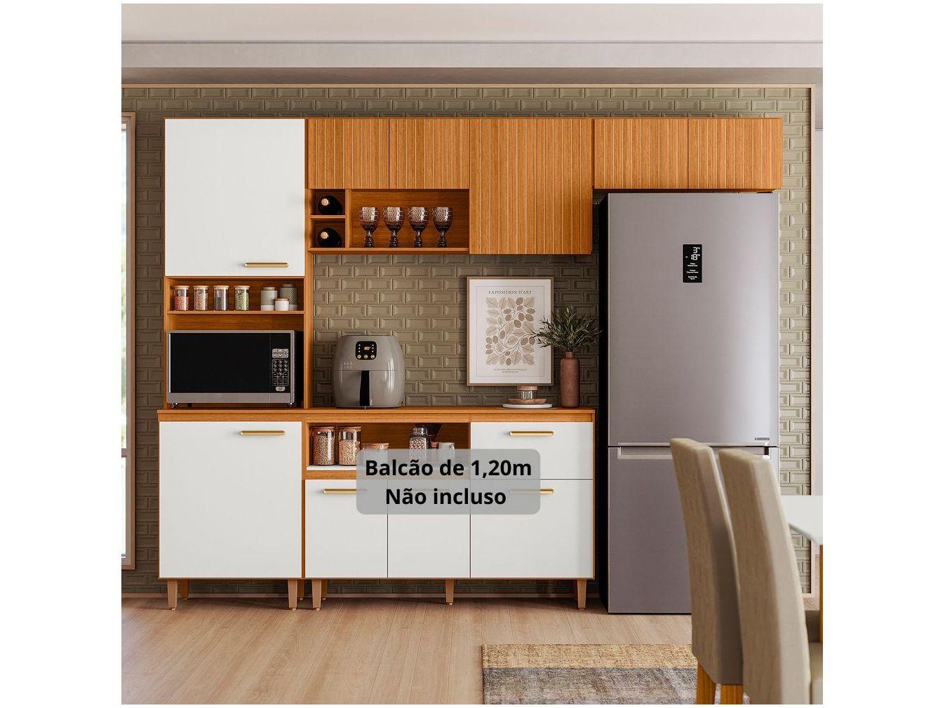 Cozinha Compacta Poliman Sicilia 7 portas com Nicho para Forno