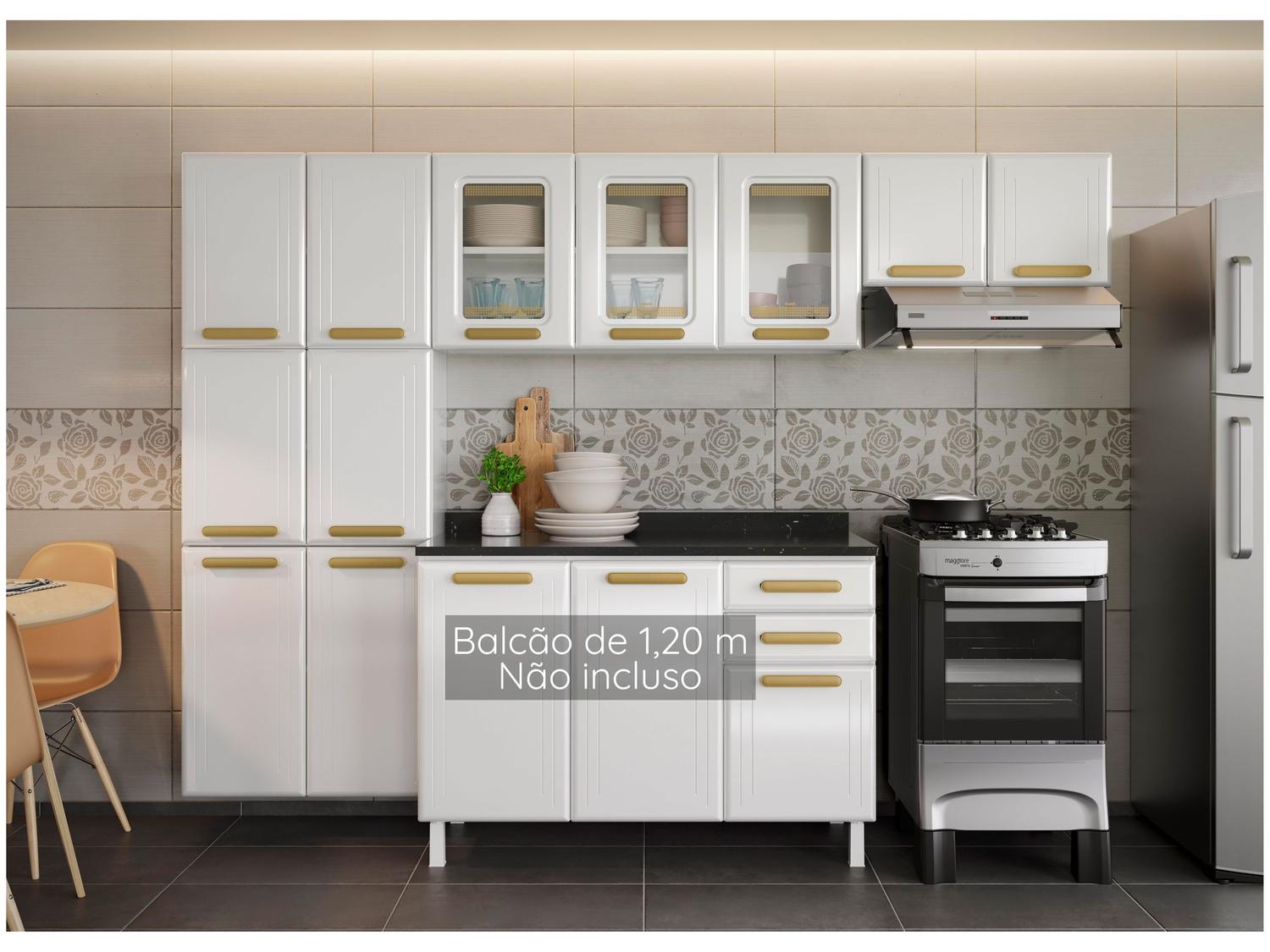 Cozinha Compacta Telasul Ágata 11 Portas de Aço
