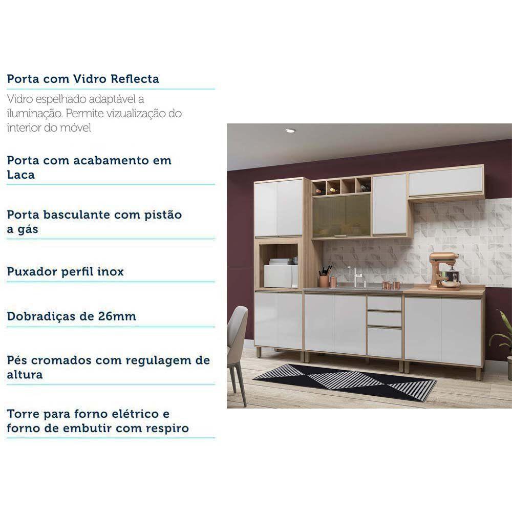 Cozinha Completa Modulada 5 Peças com Torre Microondas Armário e Balcão