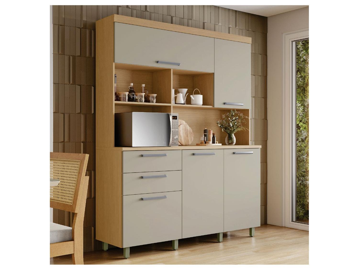 Cozinha Modulada Nesher Nobreza com Balcão 5 Portas 2 Gavetas 100% MDF
