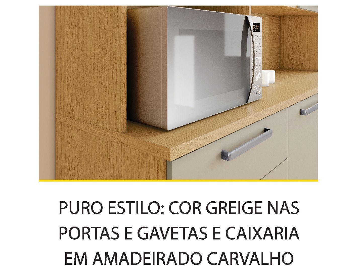 Cozinha Modulada Nesher Nobreza com Balcão 7 Portas 2 Gavetas 100% MDF