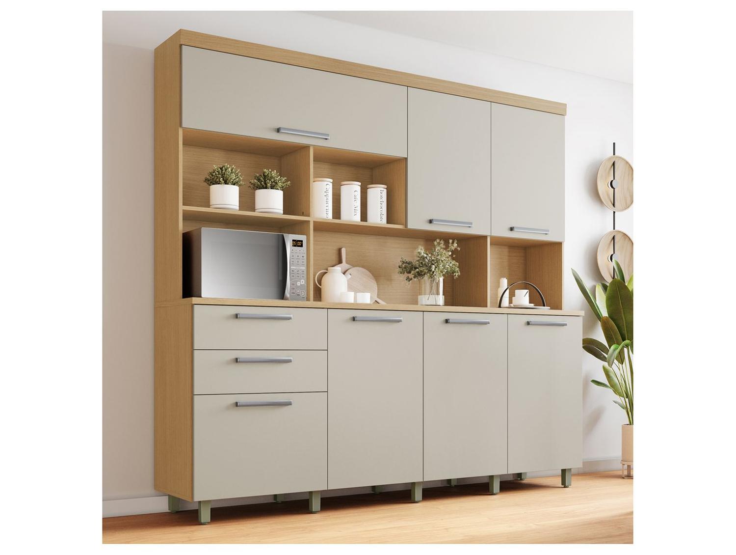 Cozinha Modulada Nesher Nobreza com Balcão 7 Portas 2 Gavetas 100% MDF