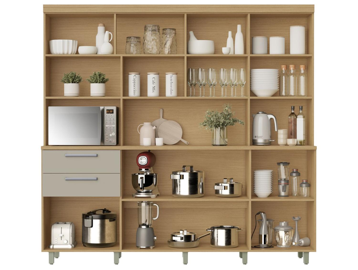 Cozinha Modulada Nesher Nobreza com Balcão 7 Portas 2 Gavetas 100% MDF