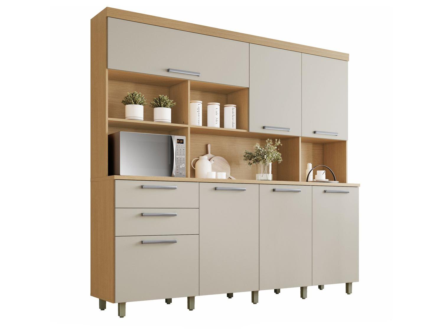 Cozinha Modulada Nesher Nobreza com Balcão 7 Portas 2 Gavetas 100% MDF