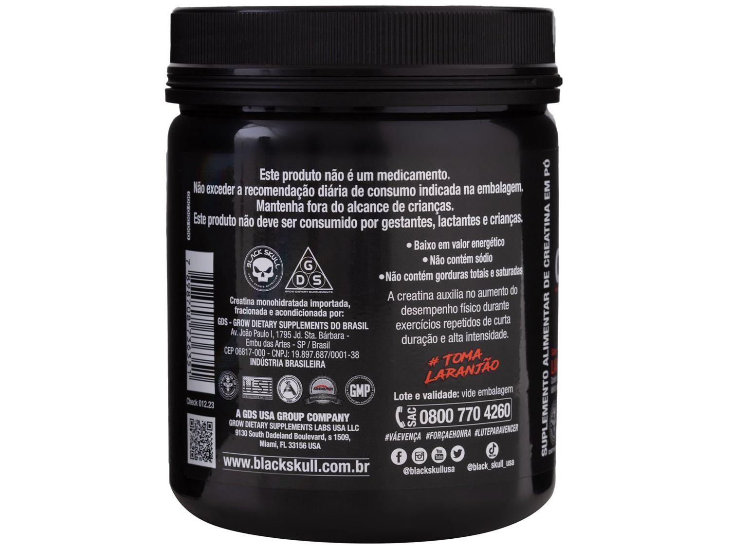 Creatina Mono-hidratada Black Skull Caveira Preta