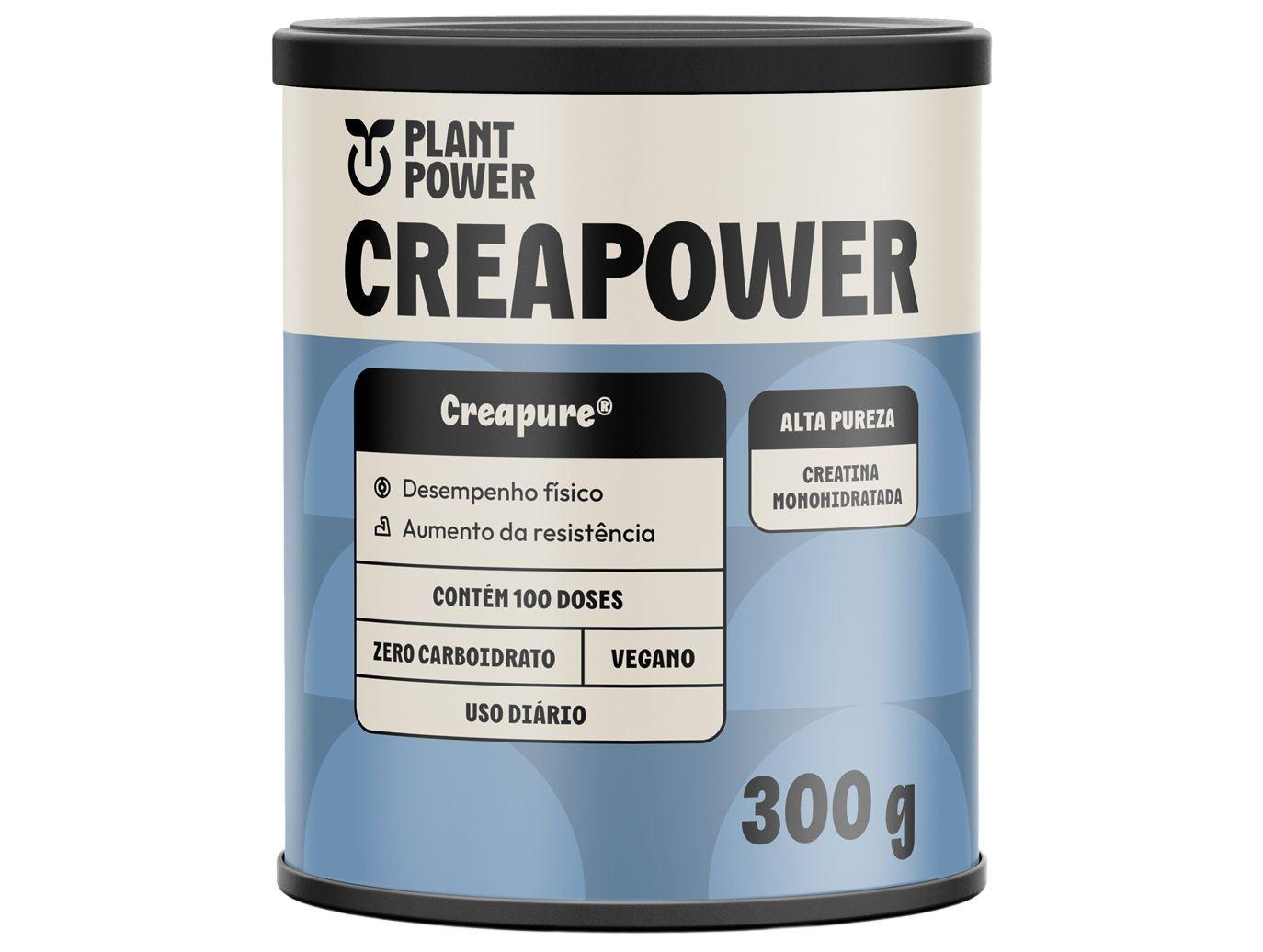 Creatina Monohidratada Creapower  Plant Power em Pó Pote 300g