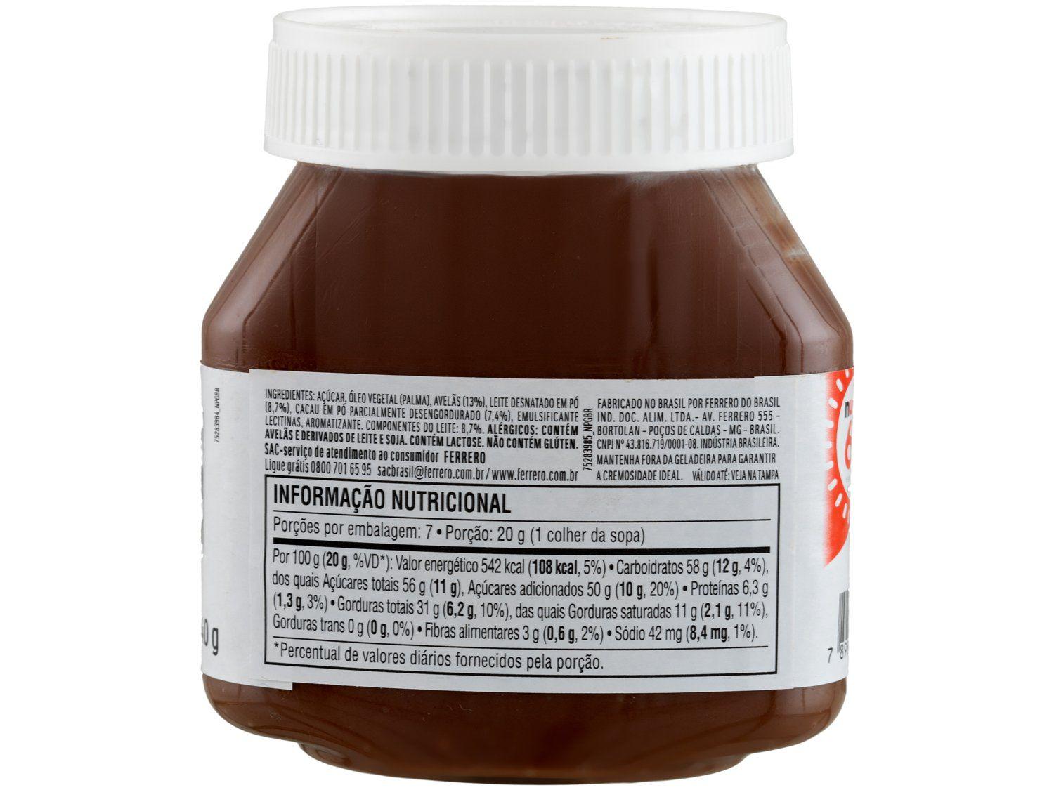 Creme de Avelã com Cacau Nutella Ferrero 140g
