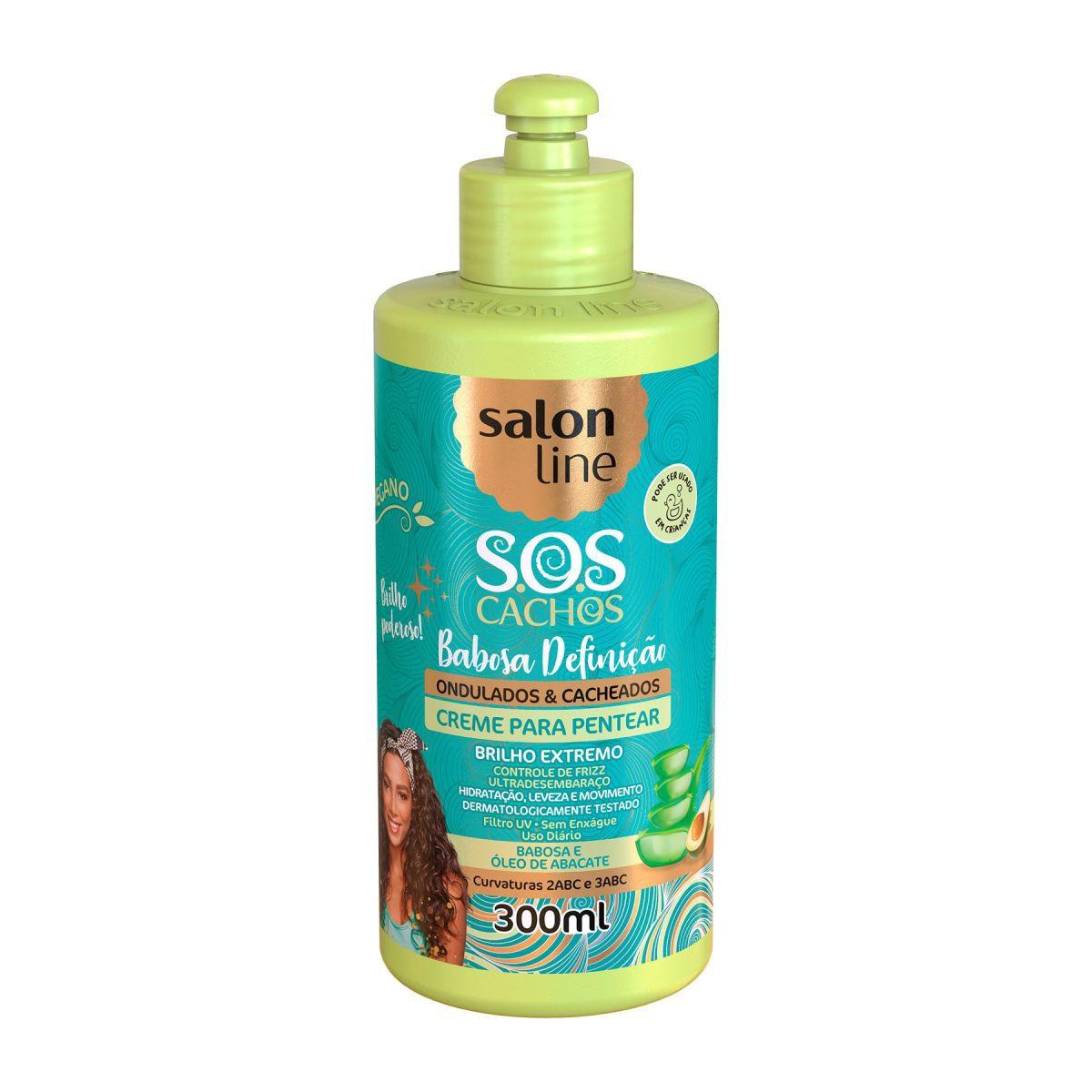 Creme De Pentear Sos Cachos Babosa E Oleo De Abacate Ondulados E Cacheados Salon Line 300ml Creme De Pentear Magazine Luiza