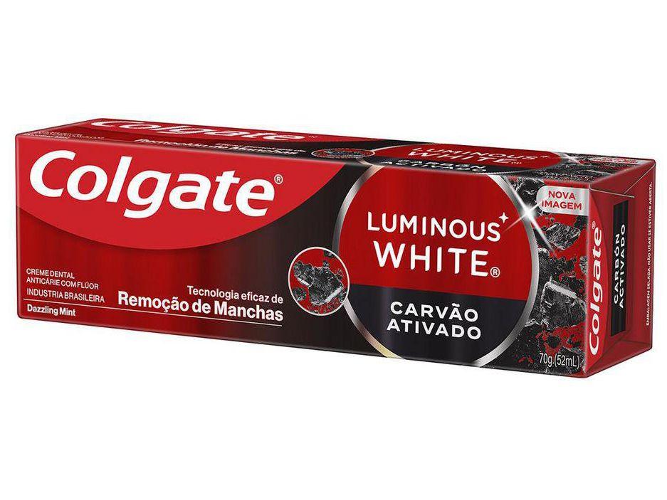 Creme Dental Clareador Colgate White Carvão Ativado Luminous 70g 4 Unidades