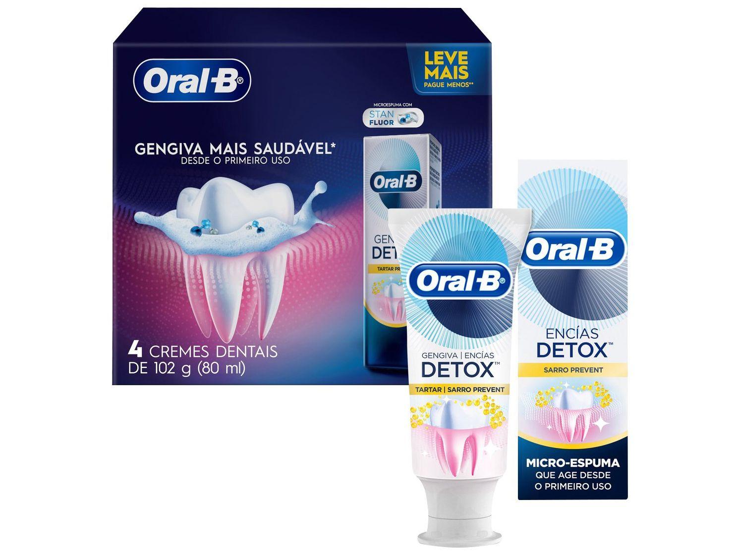 Creme Dental Oral-B Gengiva Detox 4 Unidades