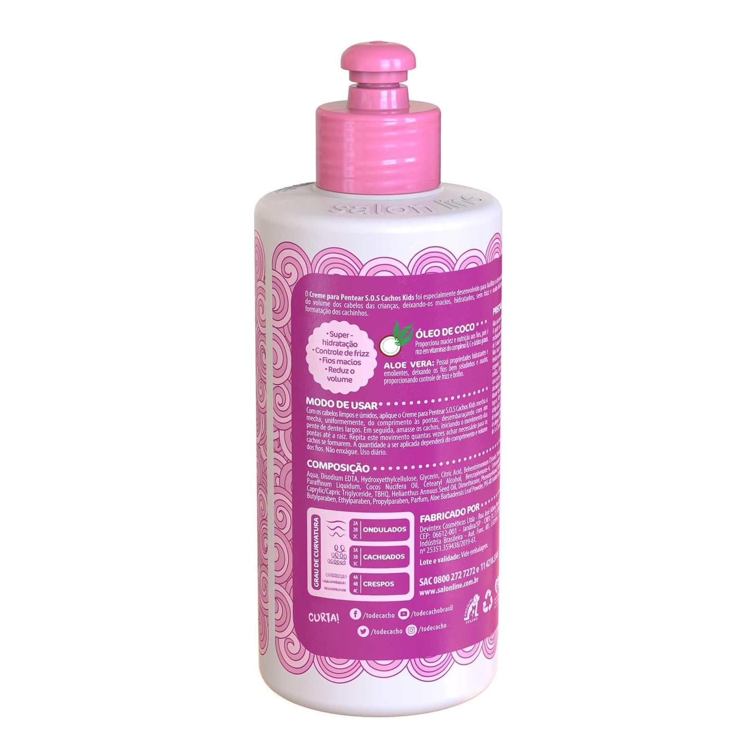 Creme Para Pentear Sos Cachos Kids Salon Line 300ml S O S Cachos Desembaracante Magazine Luiza