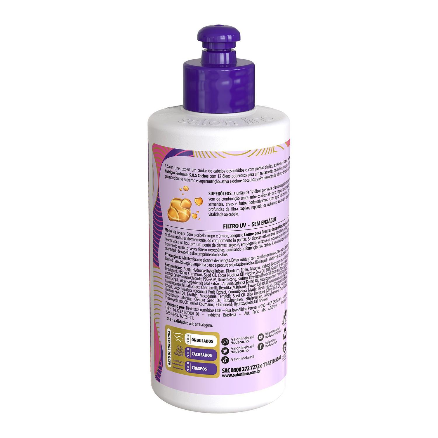 Creme Para Pentear Sos Cachos Super Oleos Salon Line 300ml S O S Cachos Creme De Pentear Magazine Luiza