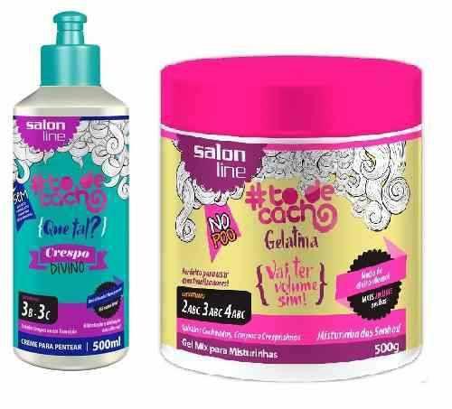 Creme Para Pentear To De Cachos 500ml Divino Gelatina 550g Salon Line Desembaracante Magazine Luiza