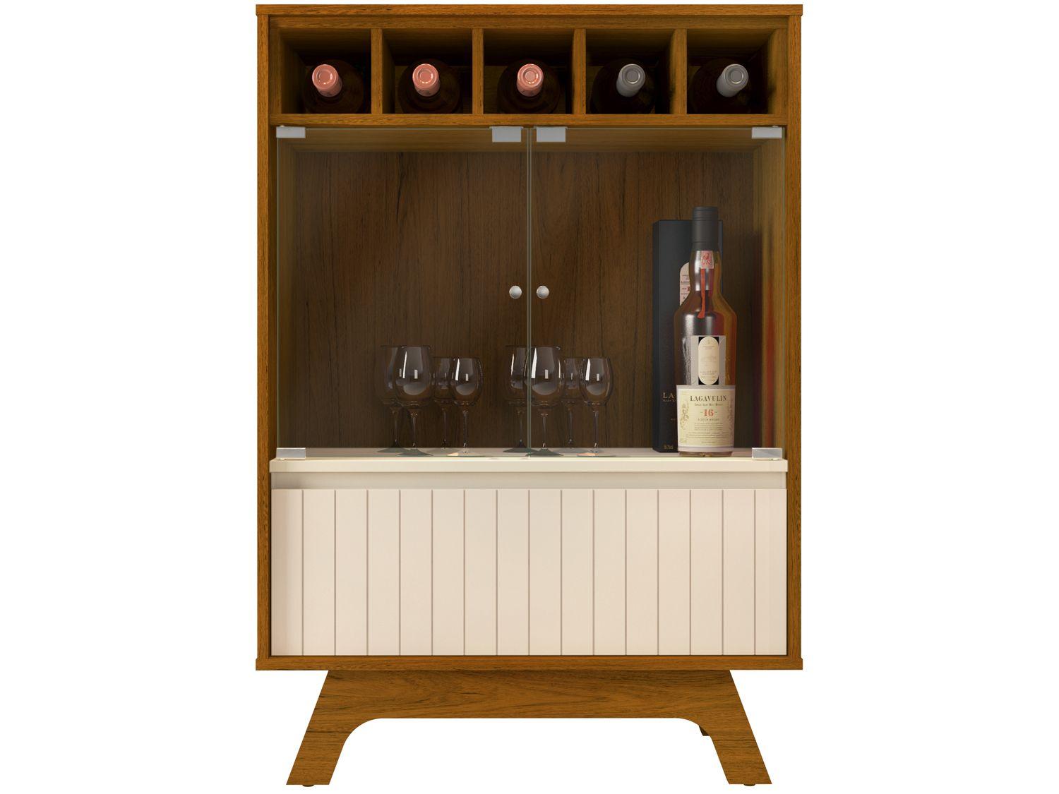 Cristaleira 3 Portas Freijó/Off White DJ Móveis