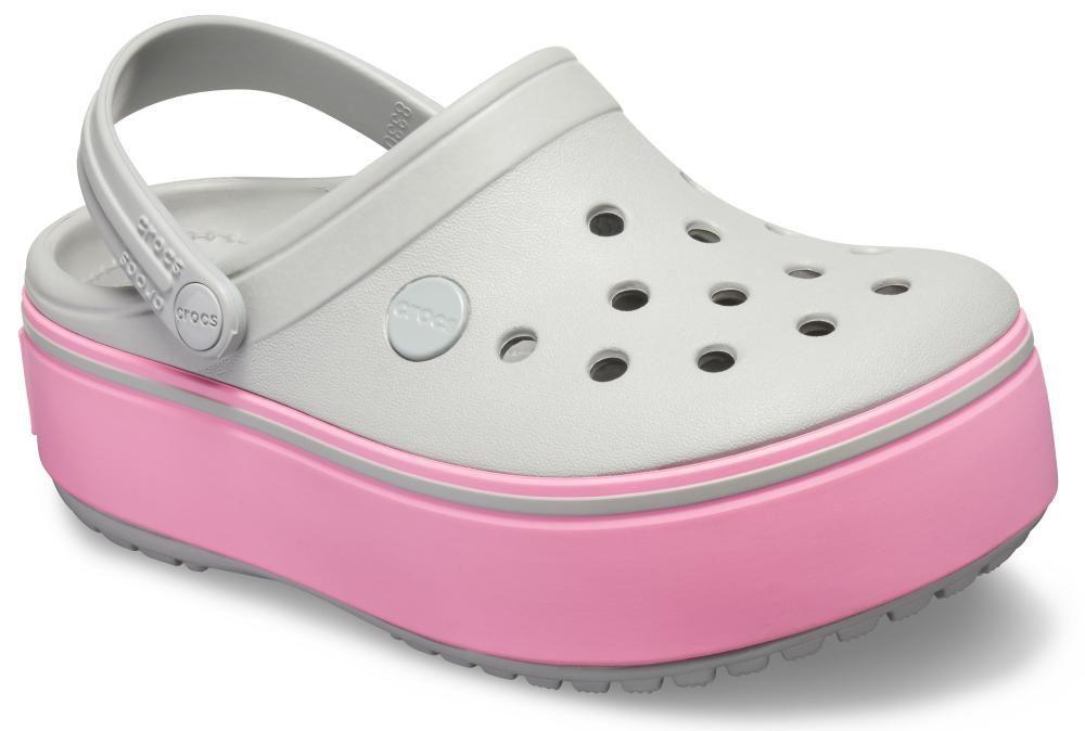 light pink platform crocs