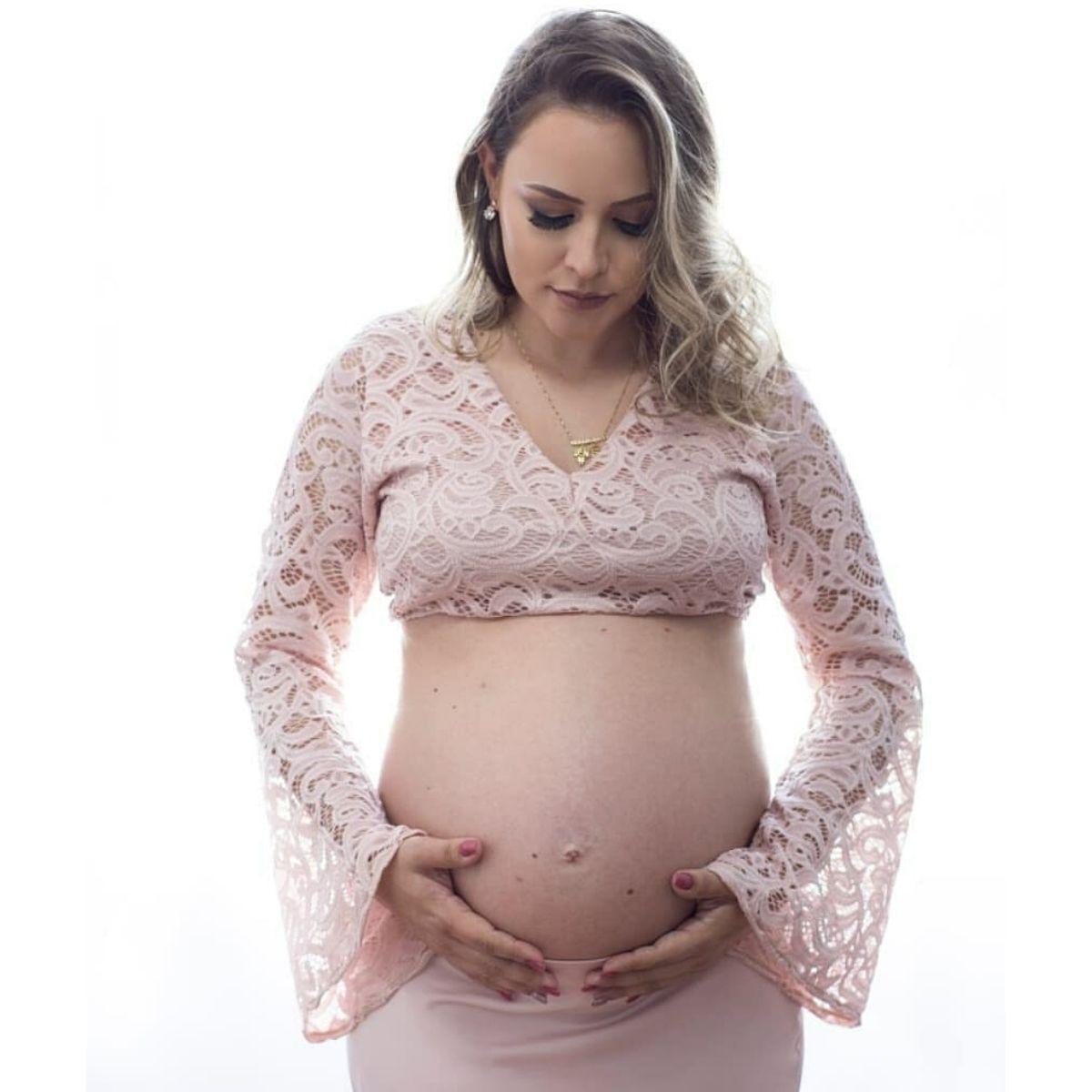 vestido rosa gestante