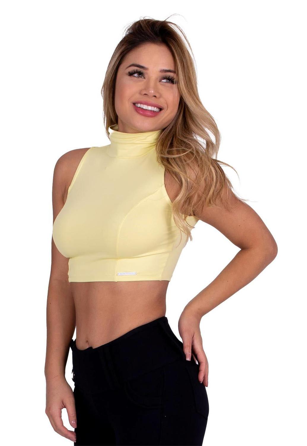 cropped gola alta verde
