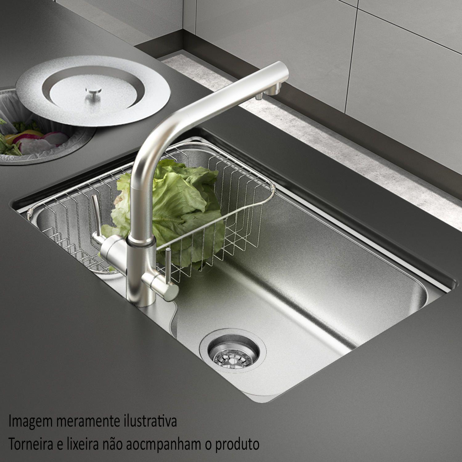 Cuba de Embutir para Cozinha De Bacco Funzionale Válvula 4.1/2 Cromada ...