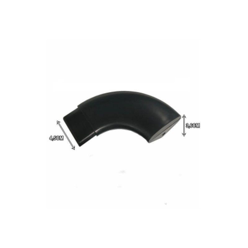 Imagem de Curva corrimao nylon preto barra chata parede 1 par